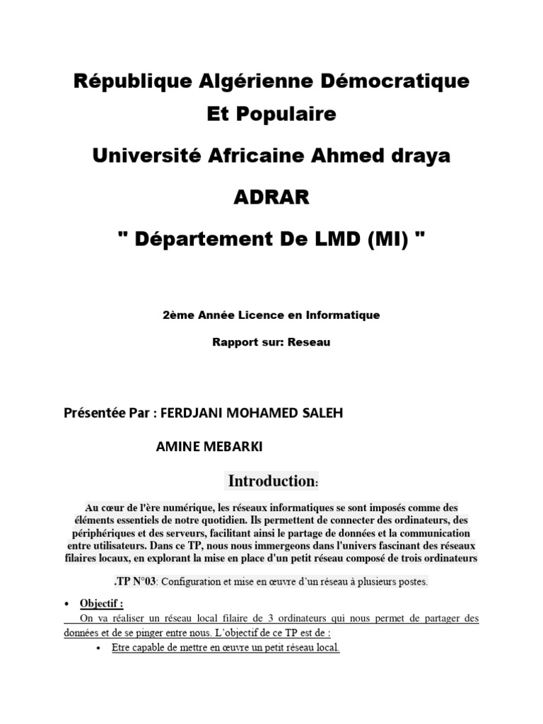 TP 04 | PDF | Adresse IP | Système de noms de domaines