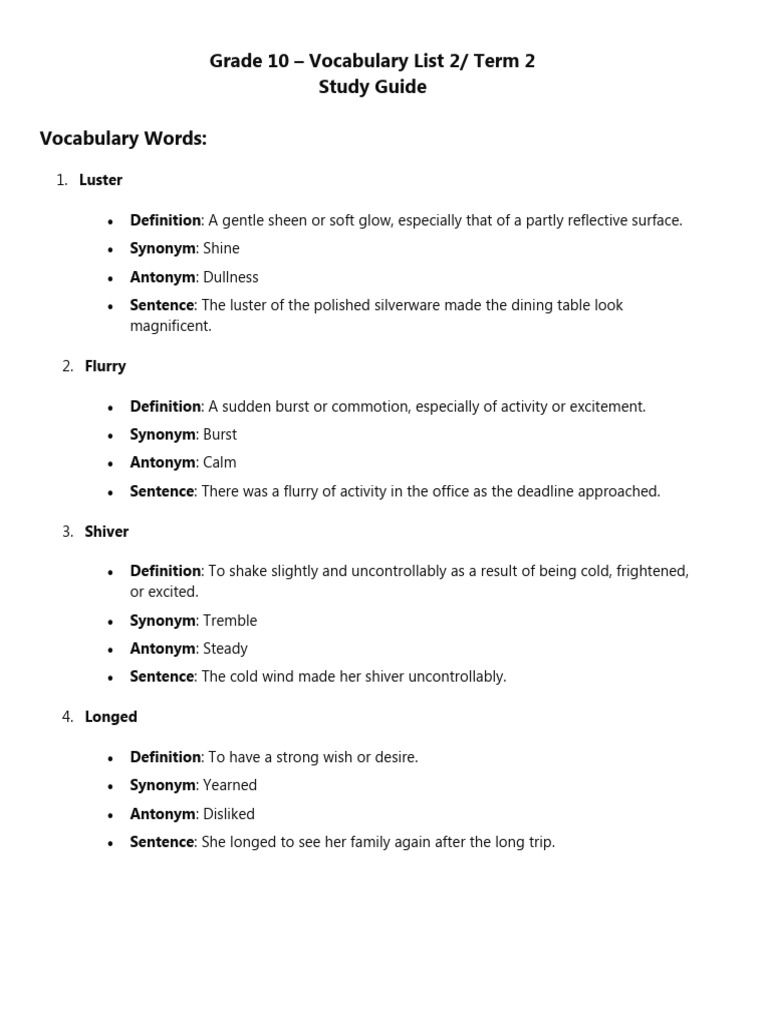 Term+2+Vocabulary 2 | PDF