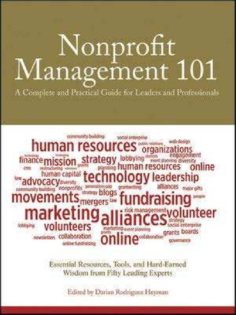 Nonprofit Management 101 Chapter One The Pdf Nonprofit Organization