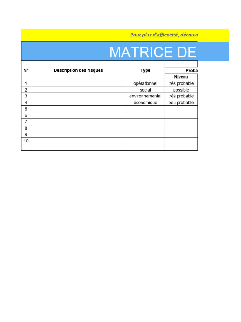 Matrice de gestion des risques | PDF | Risque | Gestion des risques