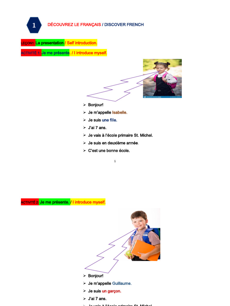 Introduction au français pour enfants | PDF | Morphologie | Linguistique