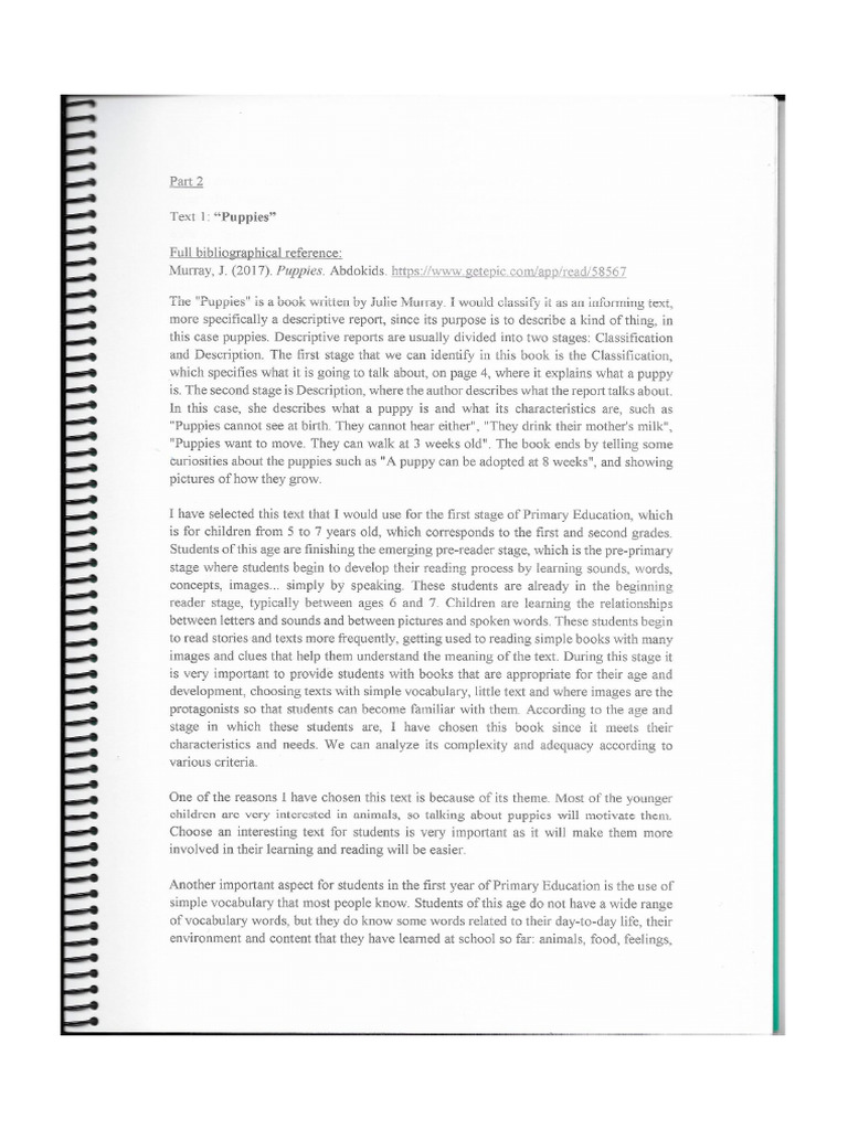000 - Example Book Analysis - Puppies | PDF