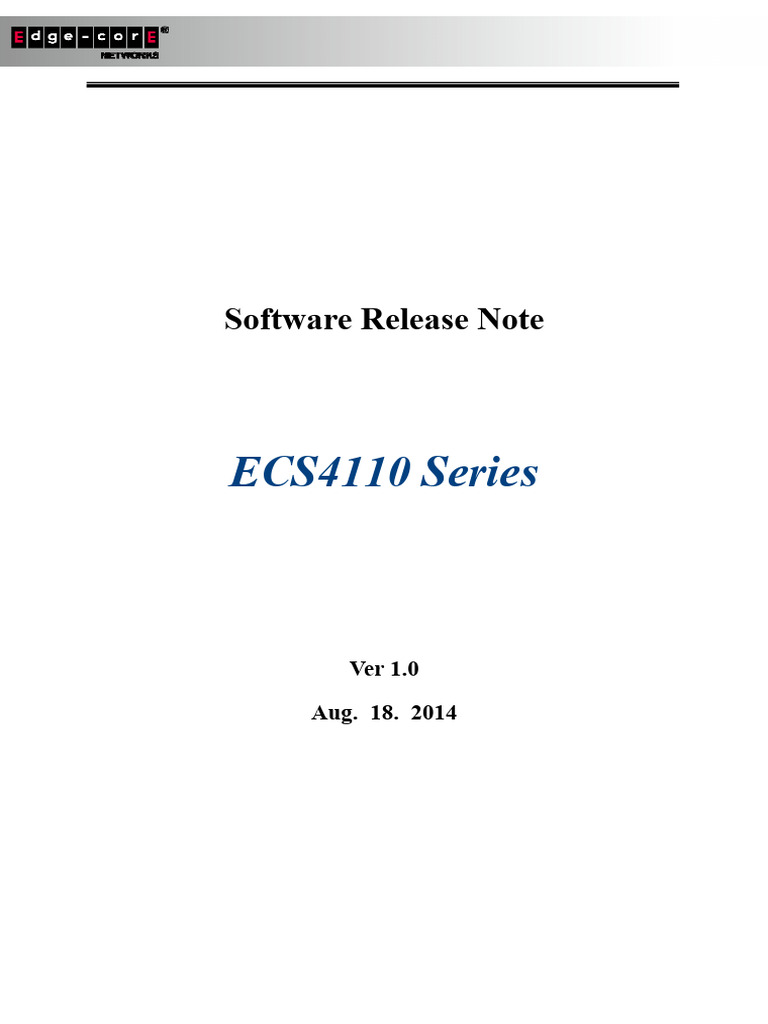 ECS4110-Series Release Note V1 0 | PDF