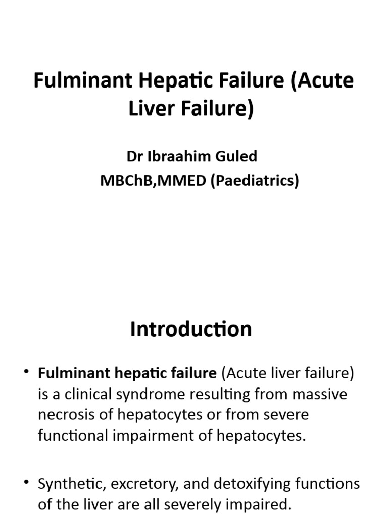 Overview of Fulminant Hepatic Failure | PDF | Hepatitis | Liver