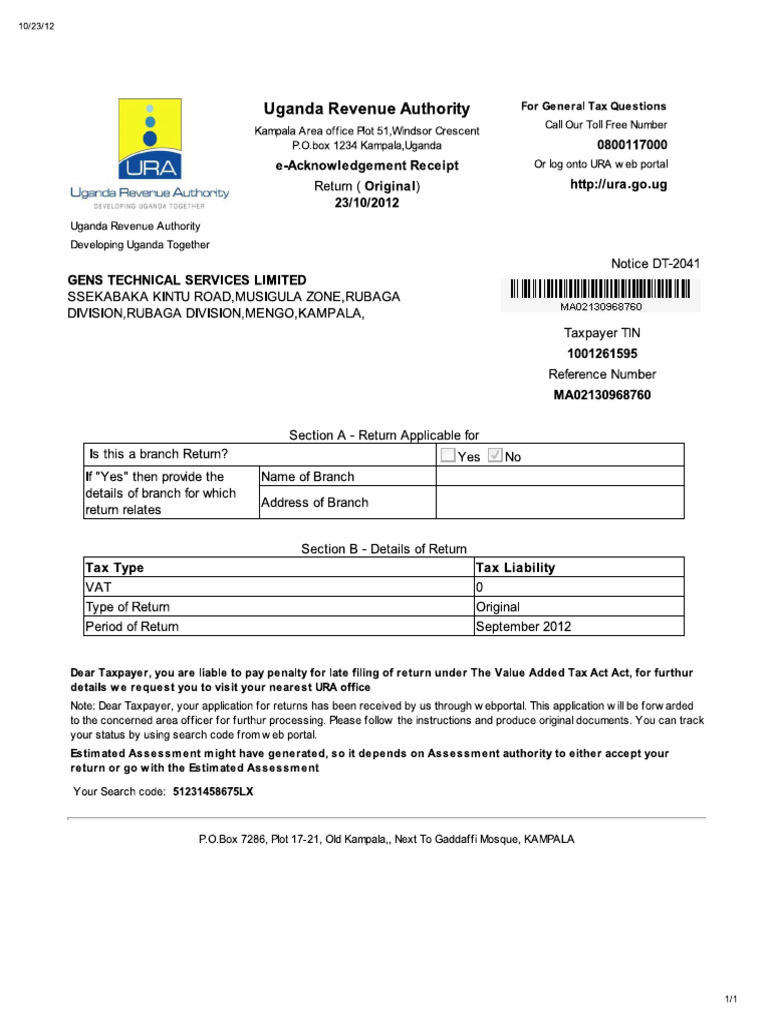 VAT Return 1 | PDF