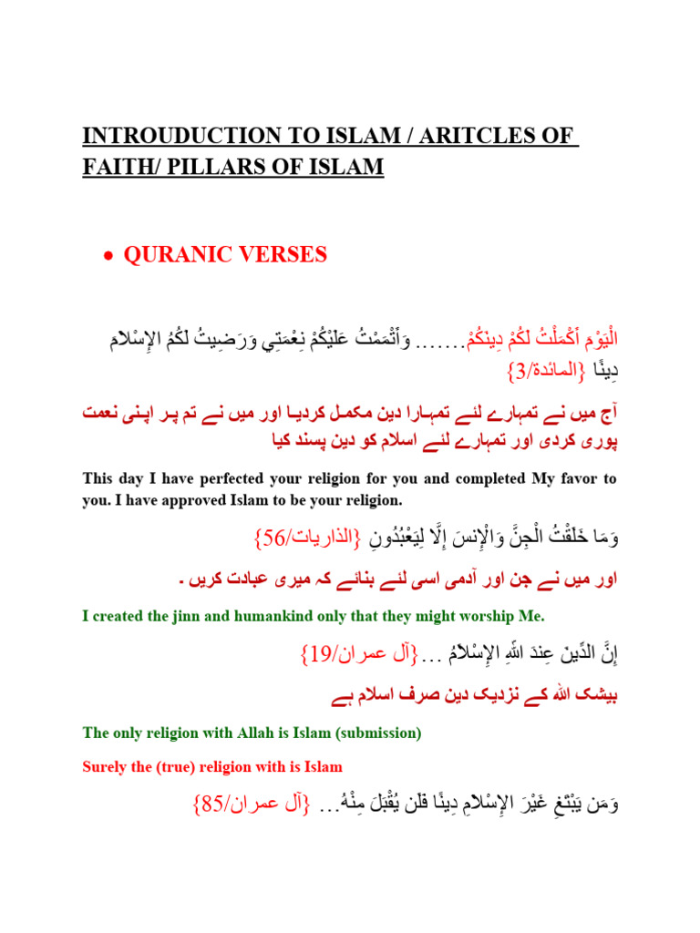 Introduction to Islam: Beliefs & Practices | PDF | Prophets And ...