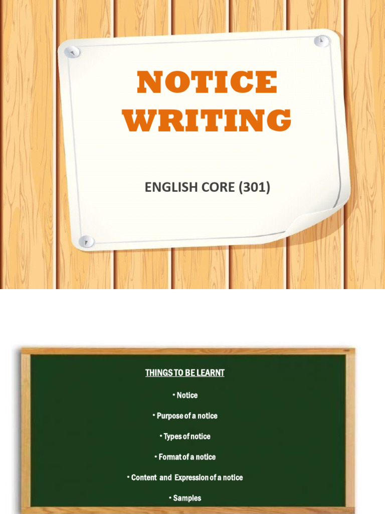 Notice Writing Guide for English Core | PDF