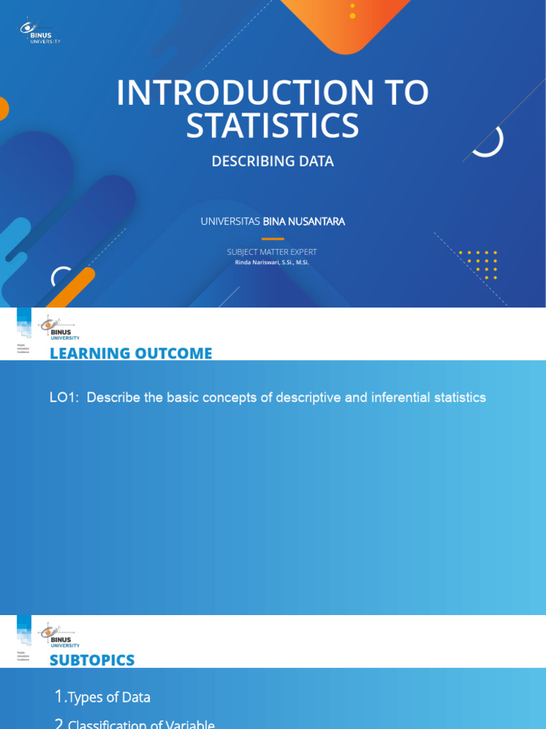 Introduction To Statistical Programming - PPT Week 1 - Introduction To ...