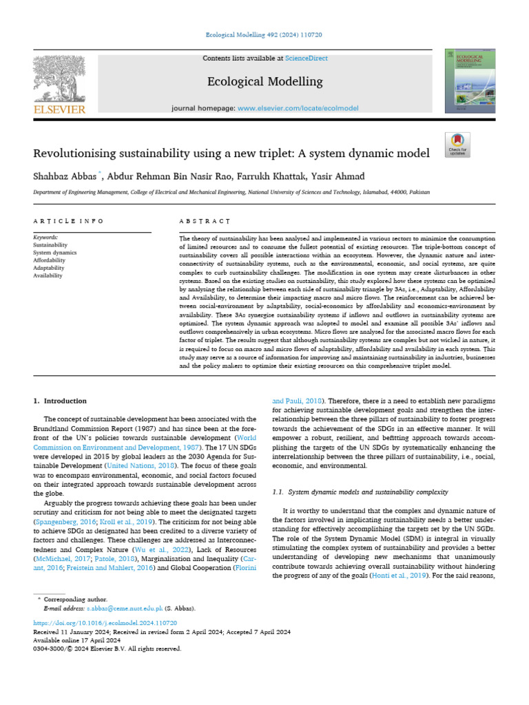 System Dynamic - Adaptability - Availability | PDF | Sustainability ...