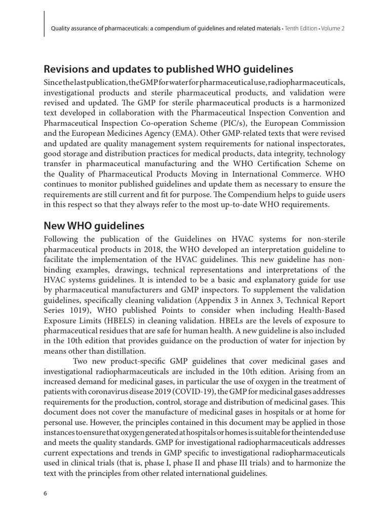 Revisions and Updates To Published WHO Guidelines | PDF | Clinical ...