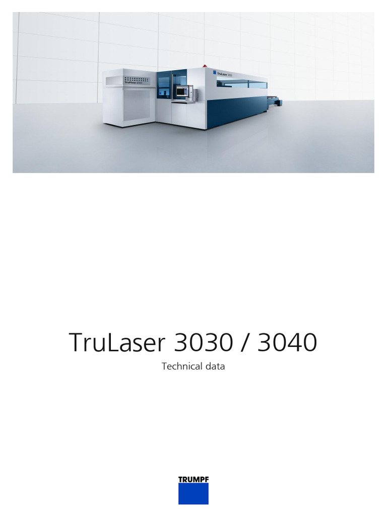 TRUMPF Technical Data Sheet TruLaser 3030 - 3040 | PDF | Mechanical ...