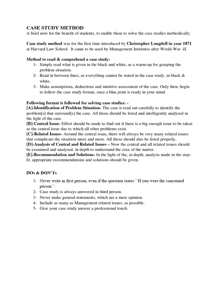 Case Study Method & Swot Analysis | PDF | Swot Analysis | Cognition