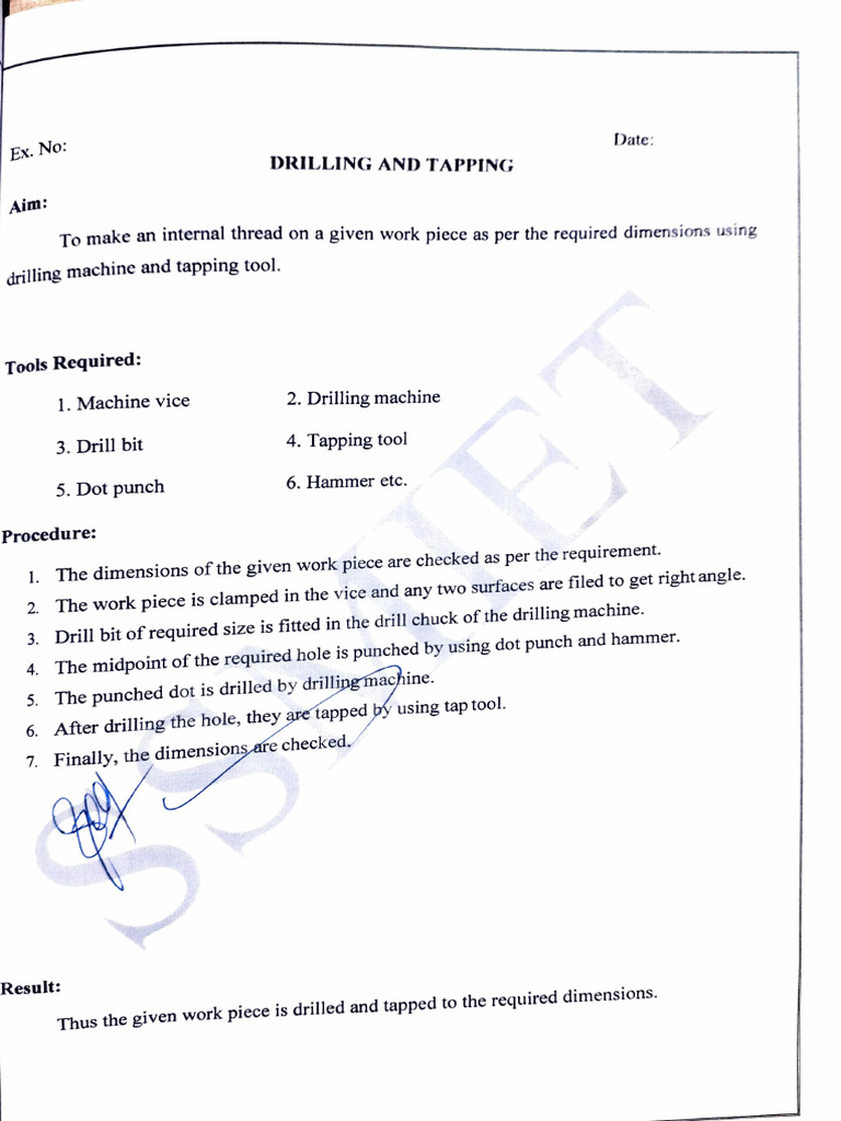 Drilling And Tapping Pdf