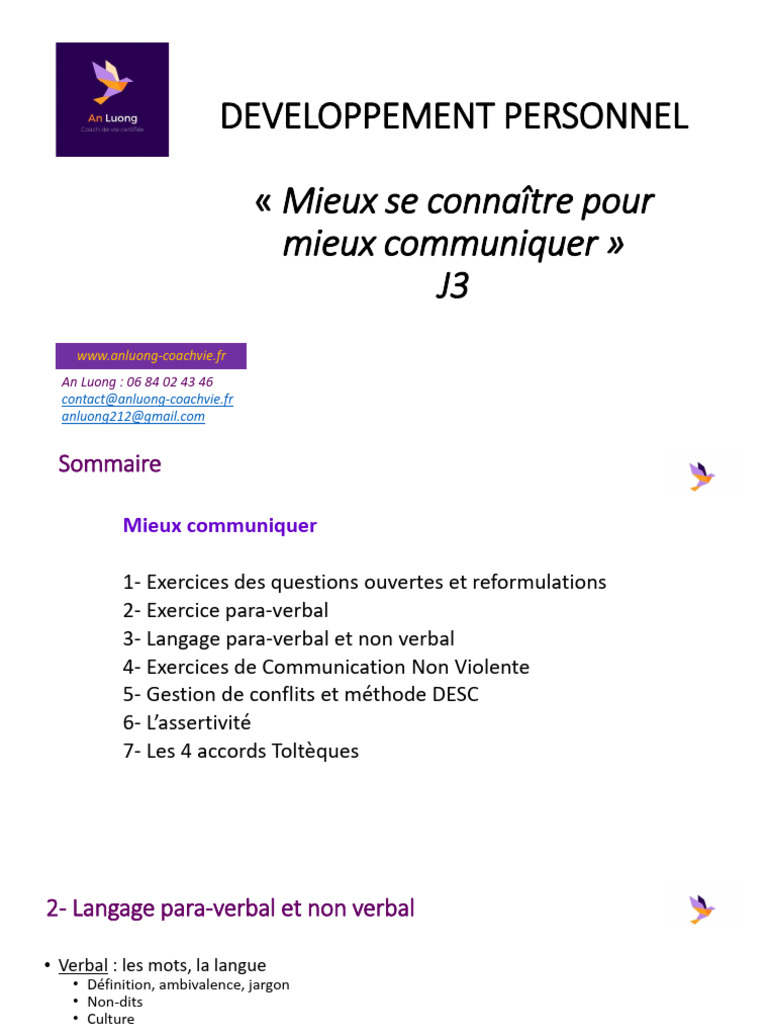 Techniques de Communication Efficace | PDF | Communication non verbale ...