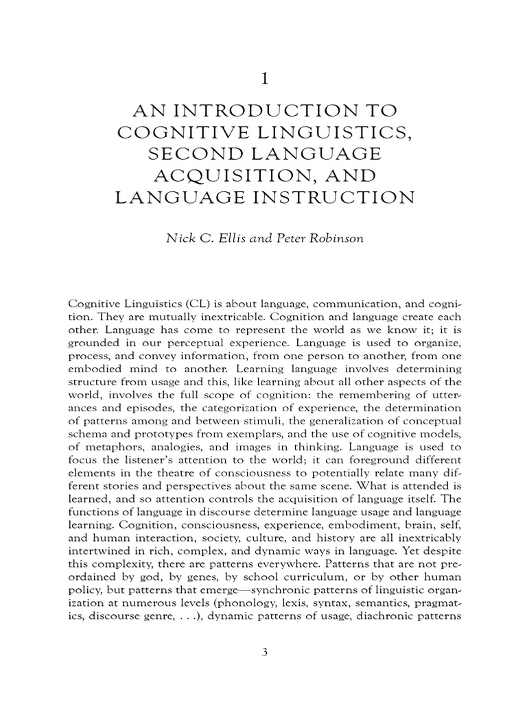 Cognitive Linguistics in Language Learning | PDF | Second Language ...