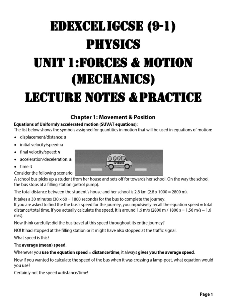 IGCSE Physics: Forces & Motion Notes | PDF | Force | Acceleration