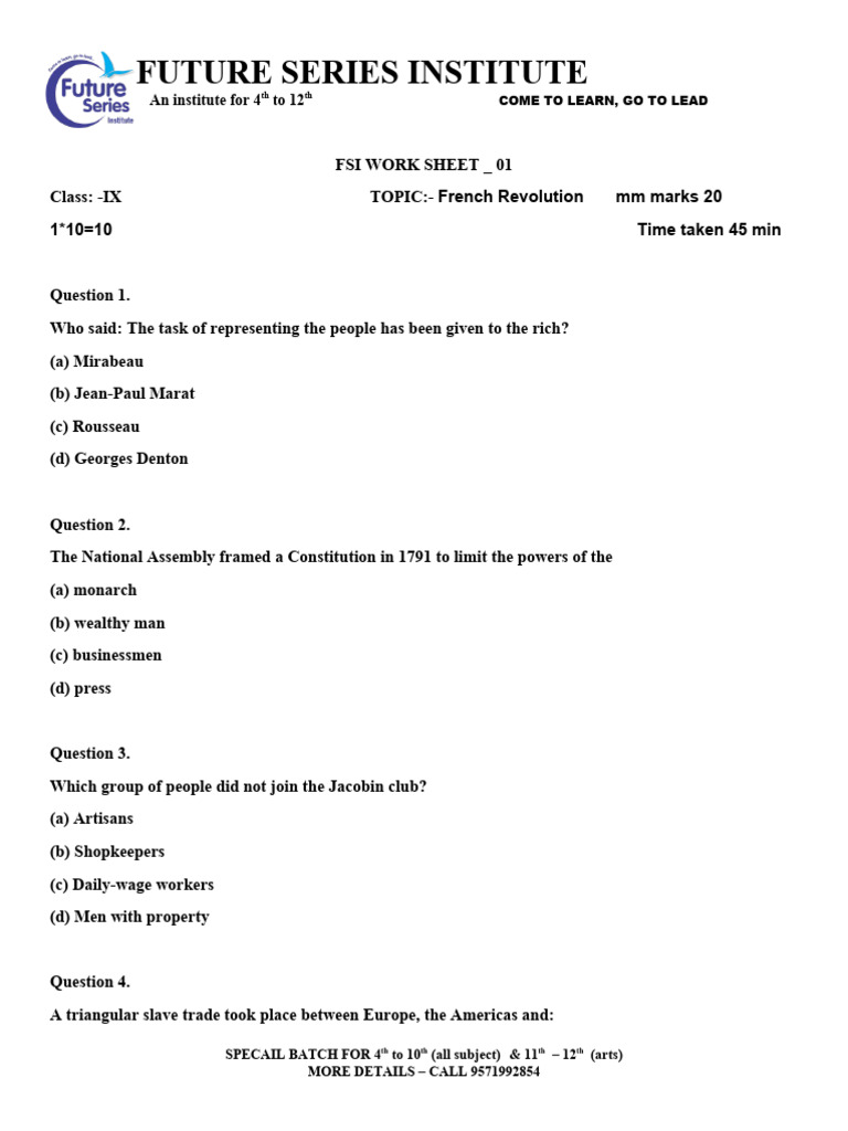 class-9-french-test-download-free-pdf-french-revolution-forms-of