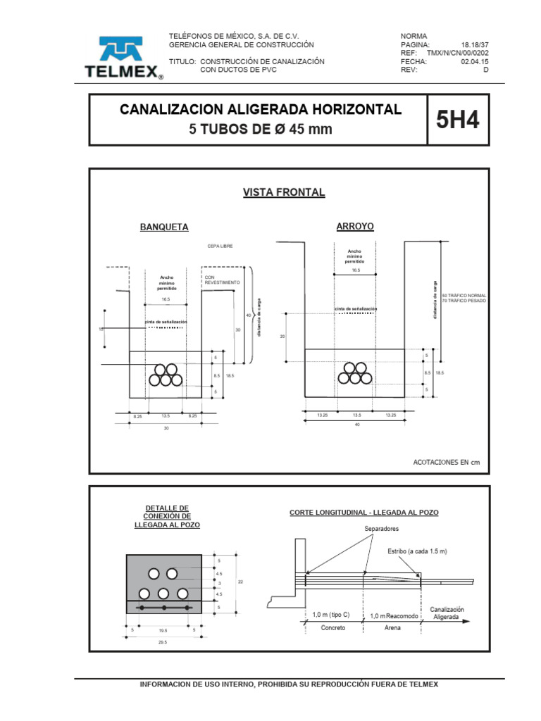 Construcción de Canalización 5H4 | PDF