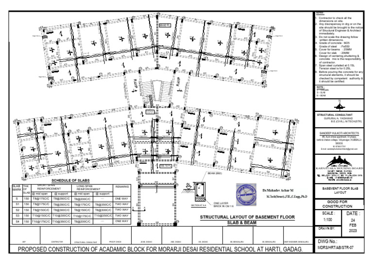 Basement Floor Slab Layout Design | PDF