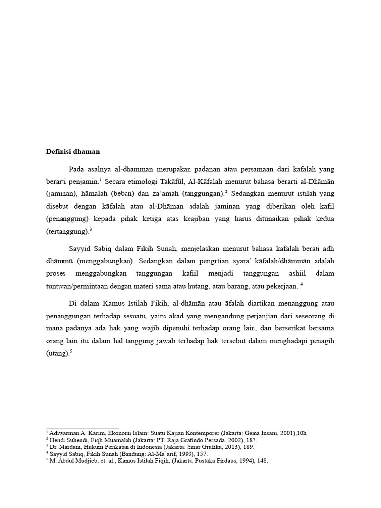 Definisi dan Rukun Dhaman dalam Fikih | PDF