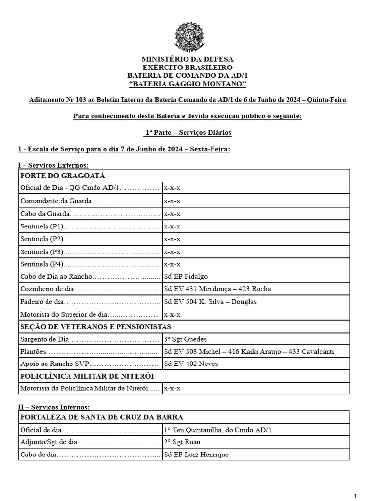 Adt nr 103 6 de junho de 2024 quinta feira pdf militar defesa