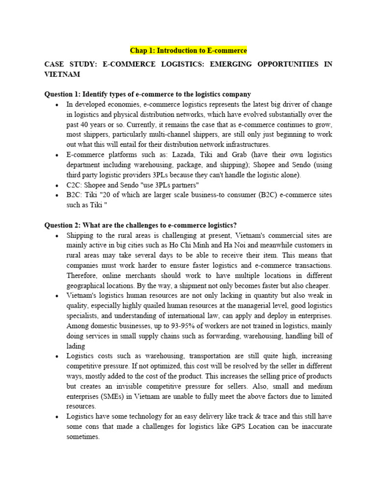 E-commerce Logistics Challenges in Vietnam | PDF | Cloud Computing ...