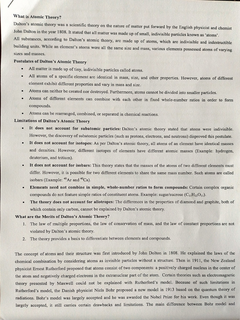 Atomic Theory Pdf Electron Atoms