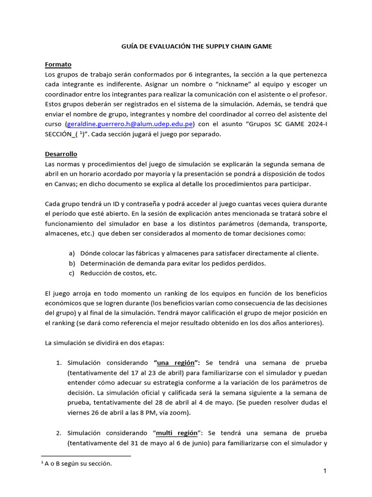 Gu a de evaluaci n the supply chain game 2024 pdf