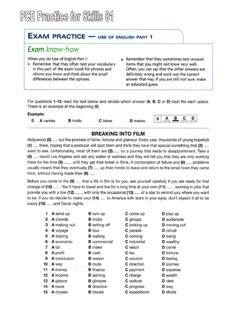 FCE Practice For Skills 01 | PDF