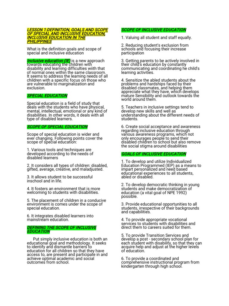 Inclusive Education in the Philippines | PDF | Inclusion (Education ...