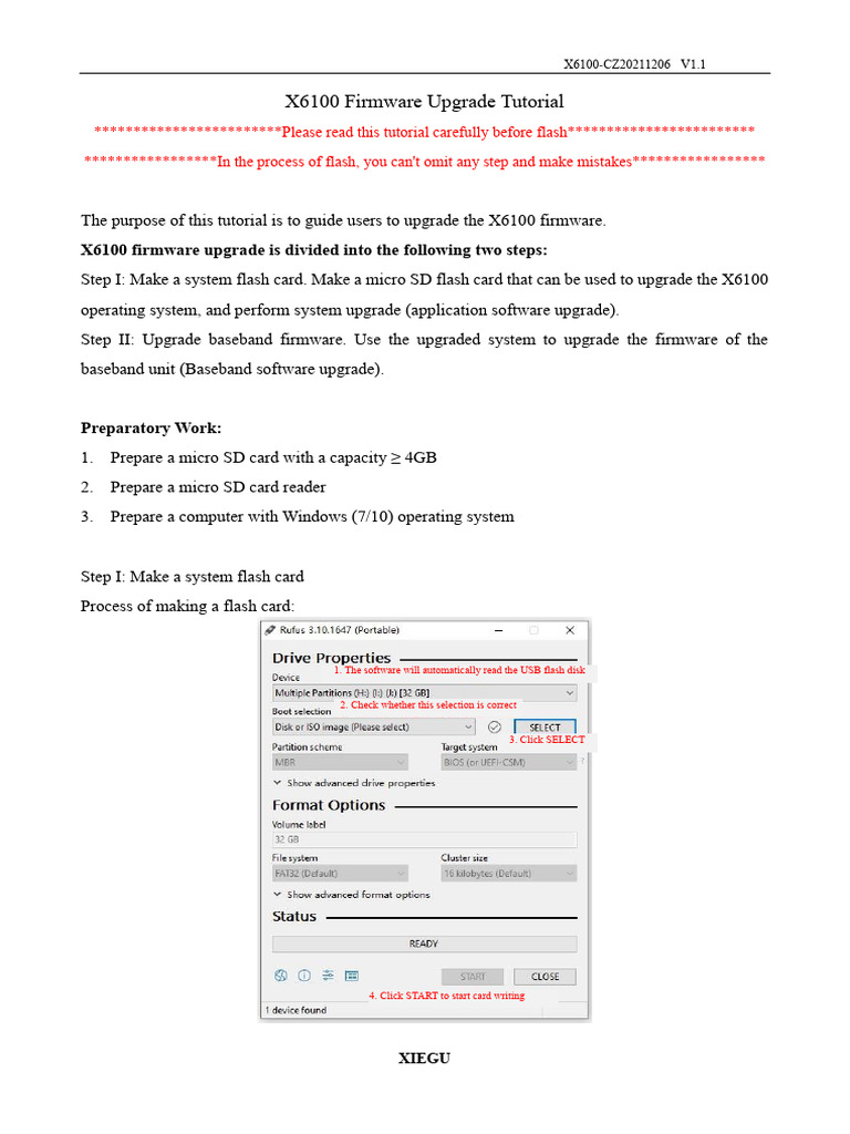 X6100 Firmware Upgrade Guide | PDF | Computer File | Flash Memory