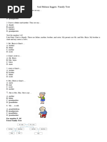 Soal Bahasa Inggris Family Tree Kelas 6
