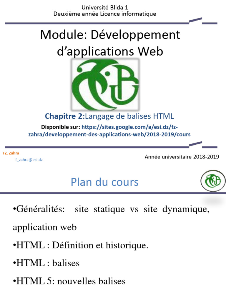 Introduction au langage HTML et balises | PDF | Html | Internet
