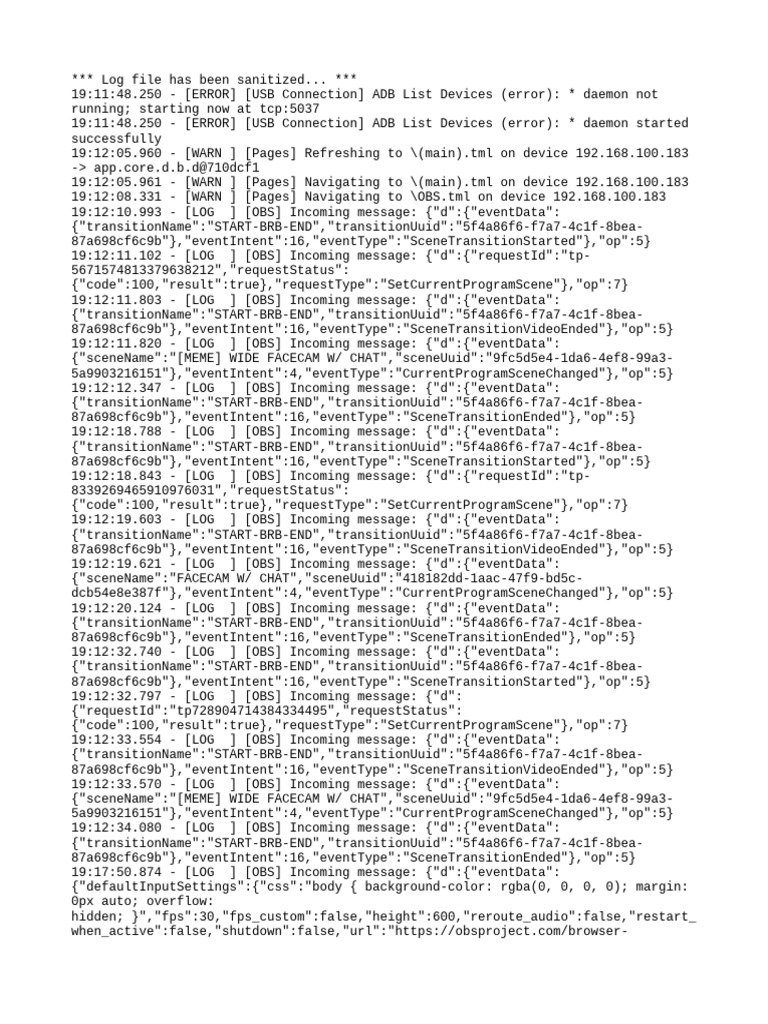 OBS Log File Analysis and Errors | PDF | Computer Engineering ...
