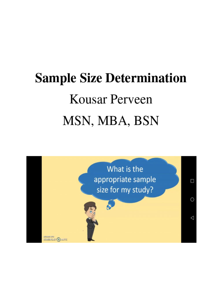 Unit-7 Sample Size Determination | PDF
