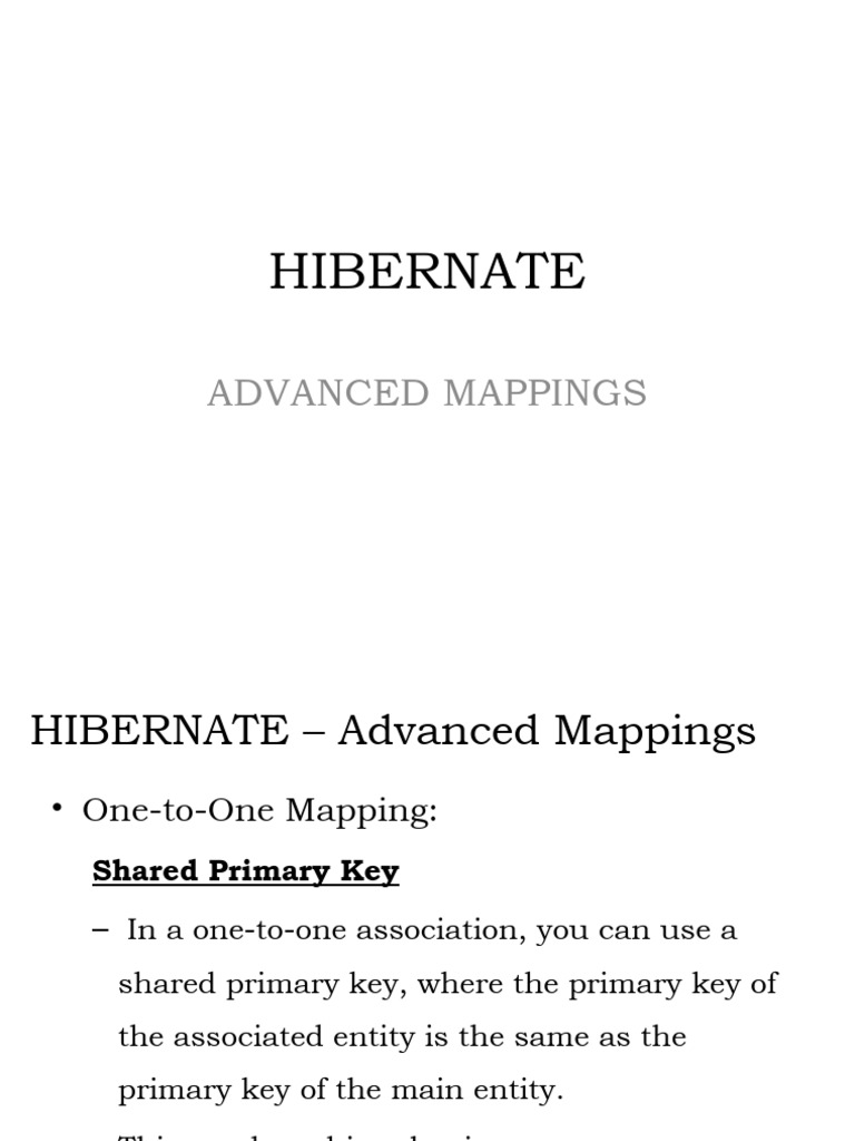 Hibernate Advanced Entity Mappings Guide | PDF | Data Management ...