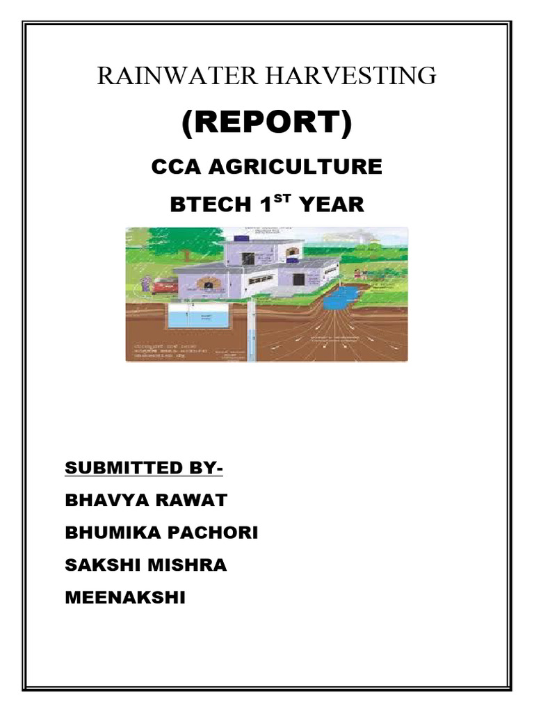 Rainwater Harvesting Report | PDF | Groundwater | Water