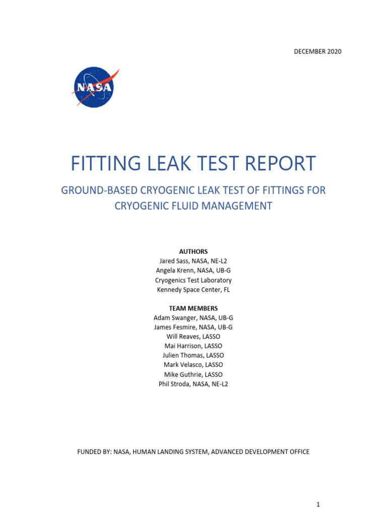 Cryogenic Leak Test of Fittings | PDF | Spaceflight