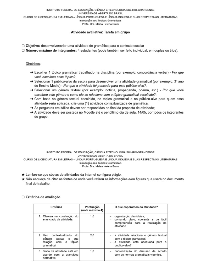 tarefa em grupo_final_topicos_gramaticais | Download grátis PDF ...