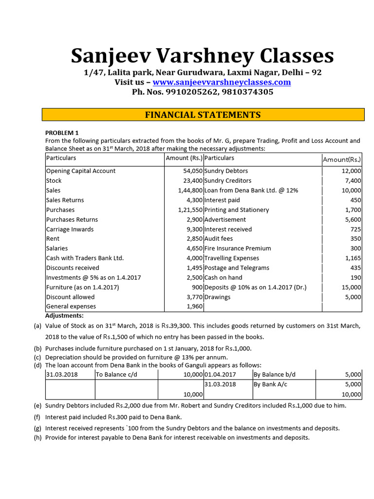 Final Account | PDF | Debits And Credits | Bad Debt