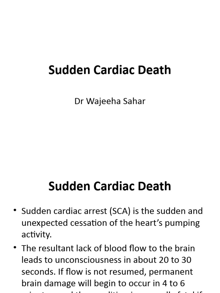 CH# 4 Sudden Cardiac Death | PDF | Cardiac Arrest | Cardiopulmonary ...