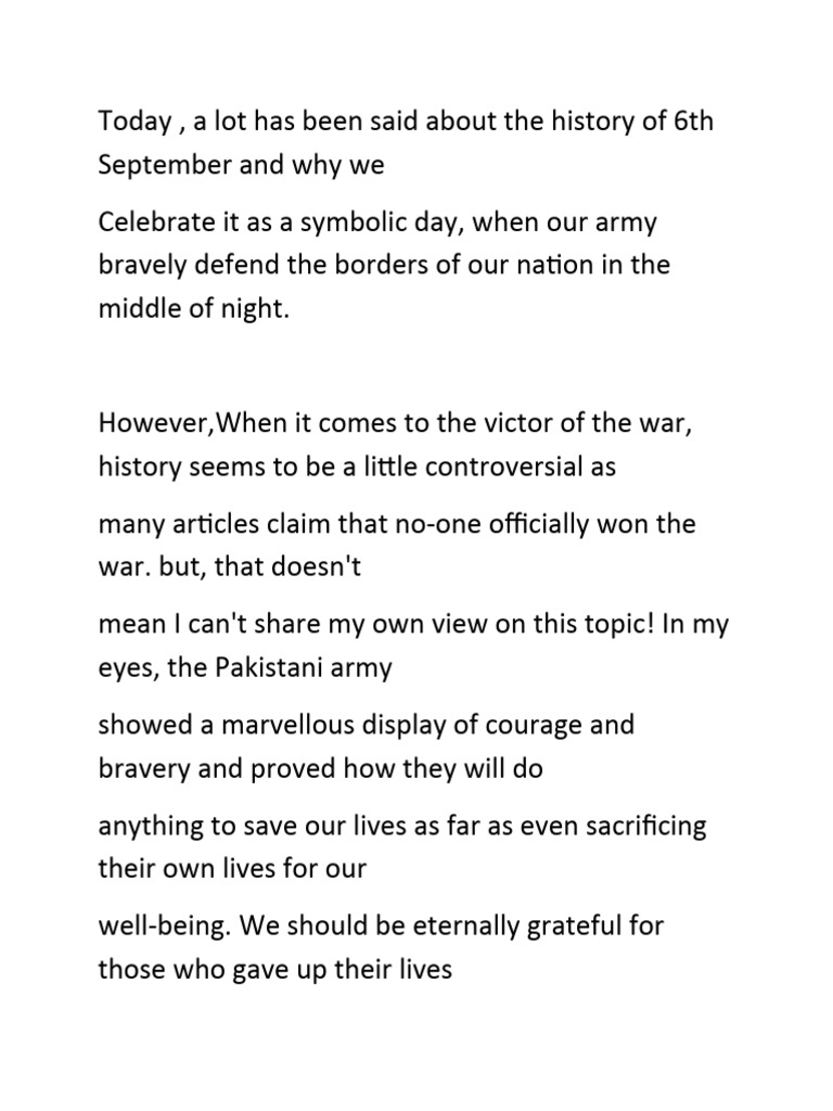 Defence Day Speech | PDF
