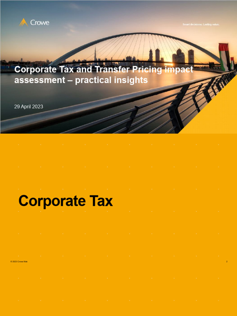 Corporate Tax and Transfer Pricing Impact Assessment - Practical ...