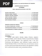 Rehema John Kikoti Vs Principal Secretary Ministry of Home Affairs and Others (Misc Land Application 51 of 2021) 2021 TZHC 12588 (16 November 2021)