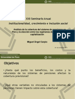 Analisis de la cobertura del sistema de pensiones en Perú y la elección entre los regímenes de reparto y capitalización