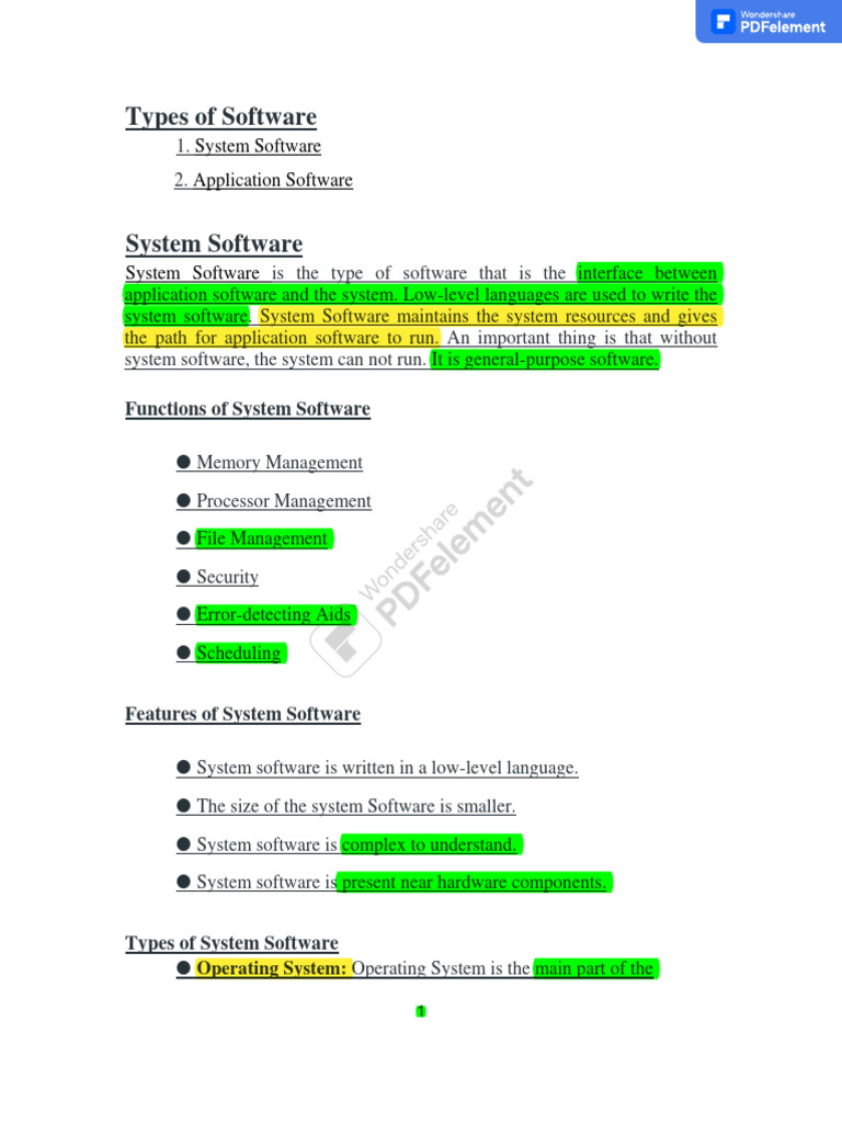 Types of Software | PDF | Software | Operating System