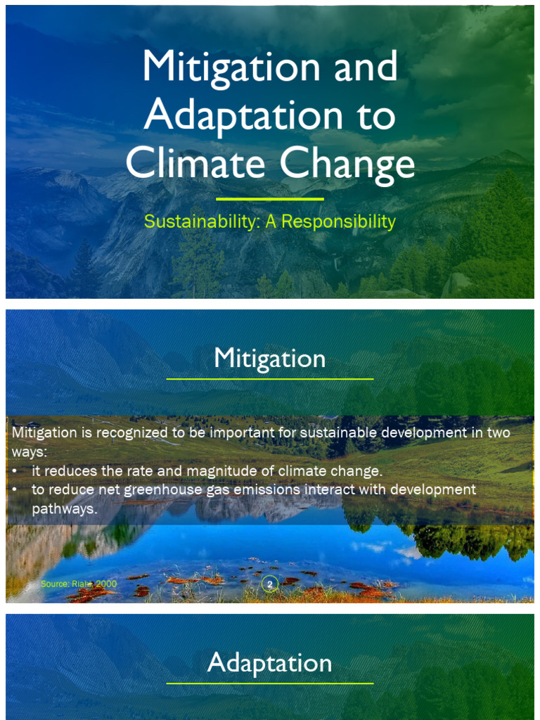 Climate Change Mitigation and Adaptation | PDF | Sustainability ...