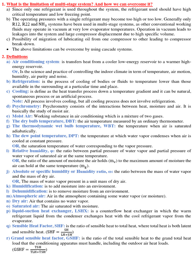 Multi-Stage Refrigeration System Limitations | PDF | Humidity ...