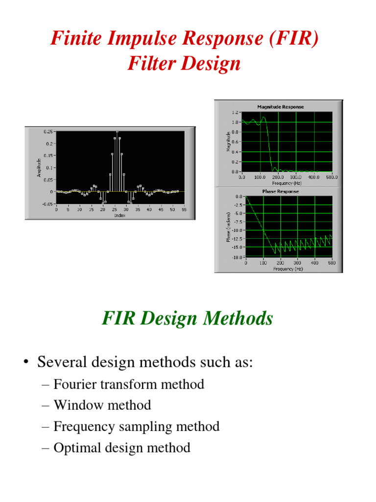 FIR Filter Design Methods Overview | PDF | Telecommunications ...