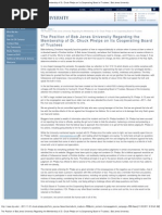 BJU Statement Re Chuck Phelps On Board